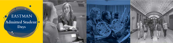 Header image with logo and black and white images of students on campus